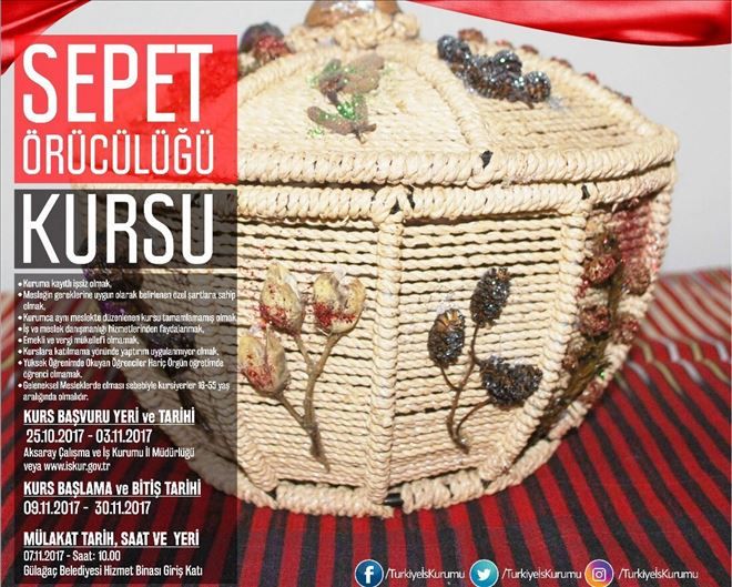 Aksaray İŞKUR bünyesinde meslek edindirme kursu açılıyor.