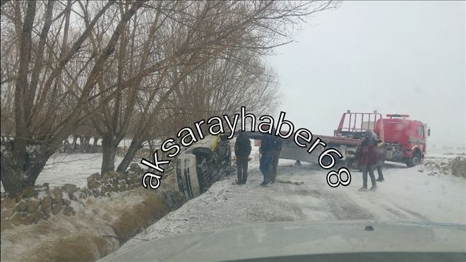Buzlu Yolda Sulama Kanalına Uçtu | aksarayhaber68