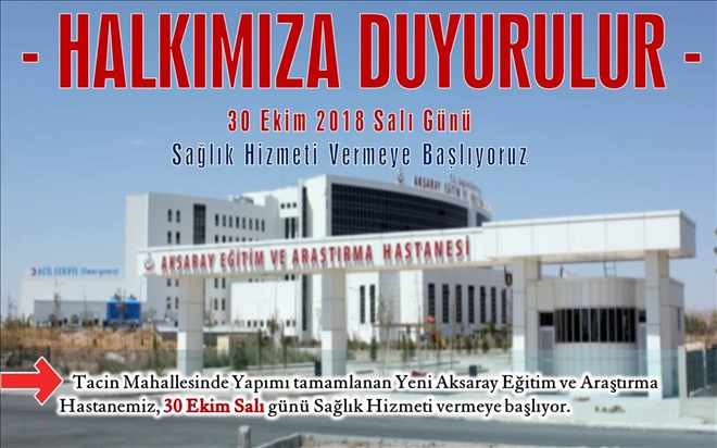 Yeni Hastane 30 Ekim´de Sağlık Hizmeti Vermeye Başlayacak
