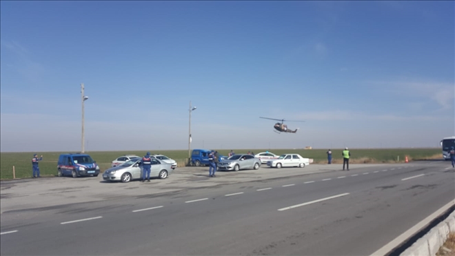 Aksaray´da helikopterli trafik denetimi yapıldı