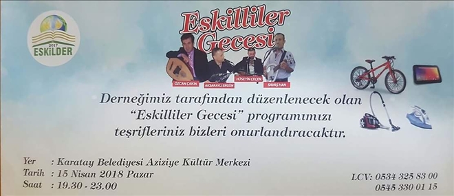 Eskil´der Konya´da Eskilliler gecesi düzenliyor