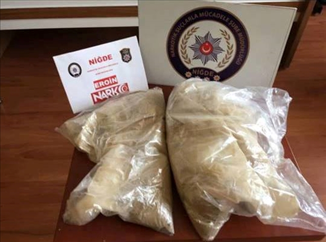 Niğde´de 3 kilogram eroin ele geçirildi