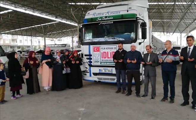 Aksaray İnsani Yardım Derneği (İHH) 30. iyilik tırını İdlib´e gönderdi.