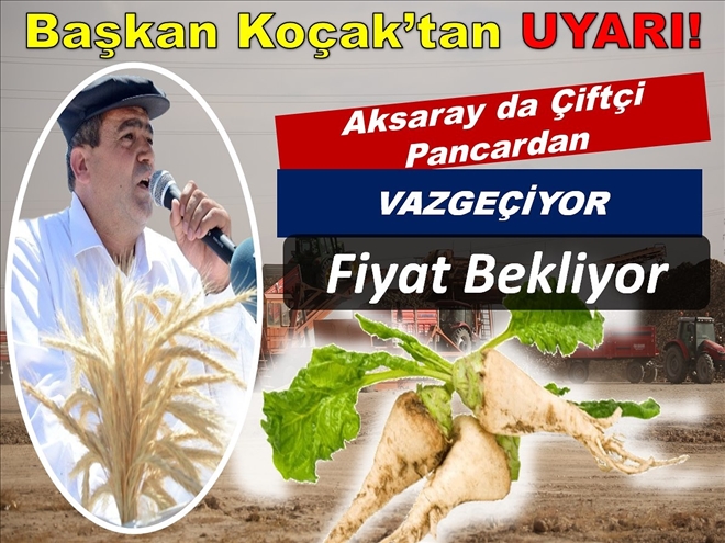 Başkan Koçak uyardı!Aksaray´da çiftçi pancardan vazgeçiyor