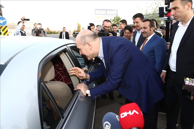 Bakan Soylu,Aksaray´da trafik denetimlerine katıldı