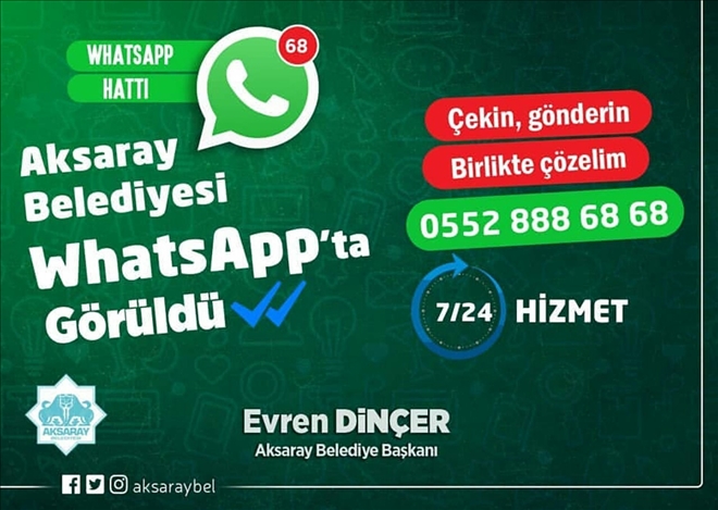 Aksaray Belediyesi Artık Whatsapp´ta