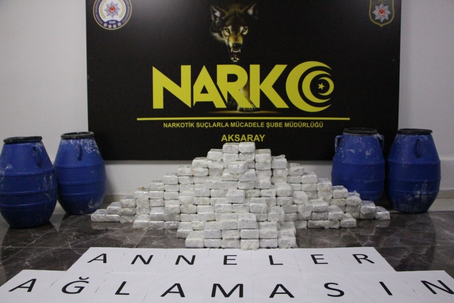 Aksaray Emniyeti 106 kilo eroin 10 kilo uyuşturucu esrar maddesi ele geçirdi