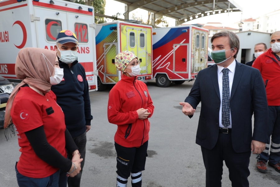 Vali Hamza Aydoğdu UMKE Koordinasyon Merkezi ve 112 Başhekimliğini ziyaret etti