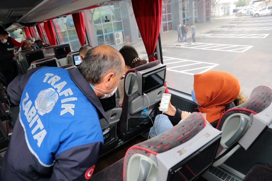 Şehirlerarası otobüs terminalinde HES denetimi