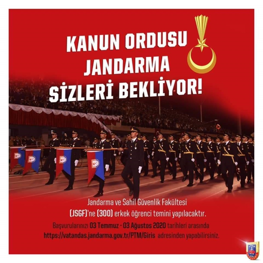 Jandarma ve Sahil Güvenlik Fakültesine 300 öğrenci temini yapılacak