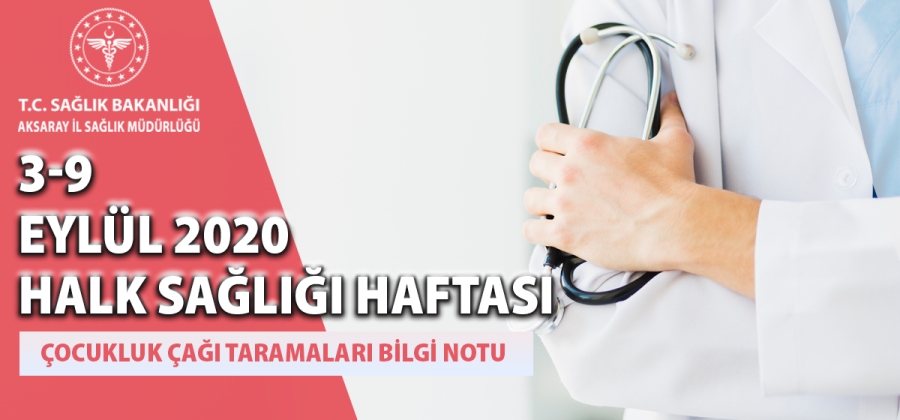 3-9 Eylül 2020 Halk Sağlığı Haftası