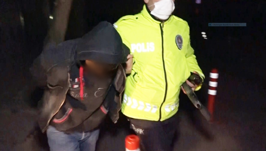 Elinde pompalı tüfekle polisten kaçan kişi yakalandı