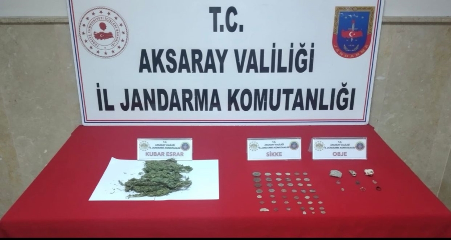 Karacaören köyünde uyuşturucu ve tarihî eser operasyonu