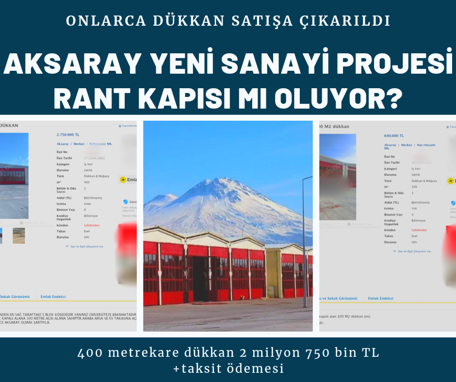 Aksaray Yeni Sanayi Sitesi dükkanları rant kapısı mı oluyor?