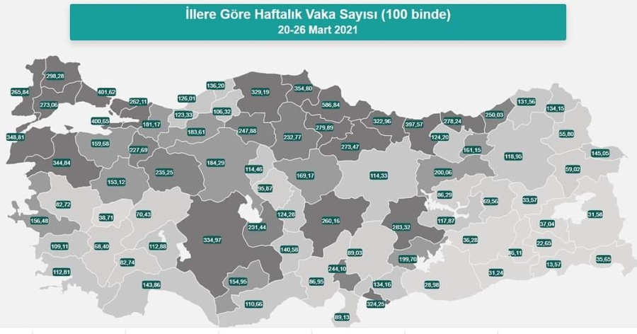 Güncel vaka haritası açıklandı! Aksaray