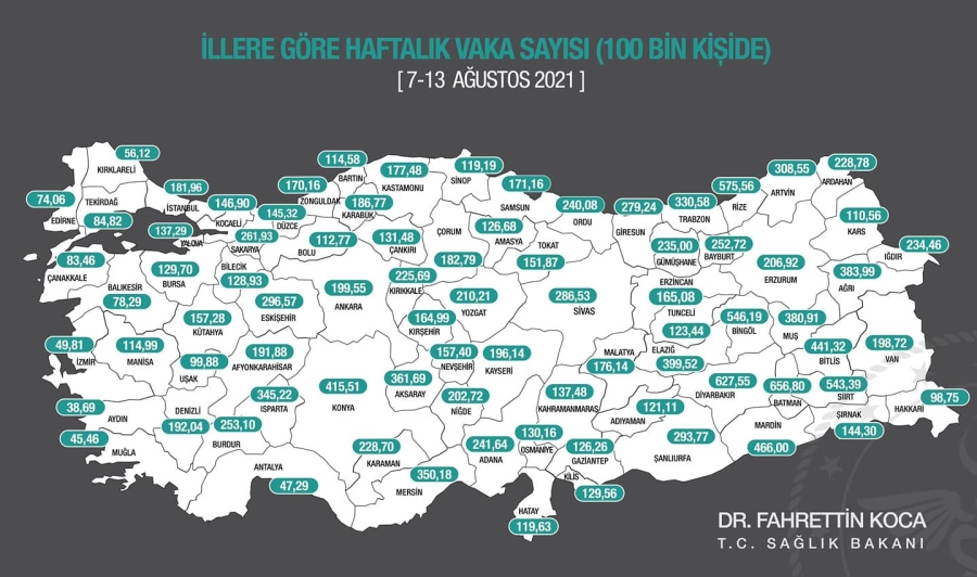 Aksaray vaka sayısı en çok artan iller arasında yer aldı