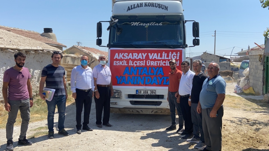 Yangın bölgesine canlı hayvan yardımı