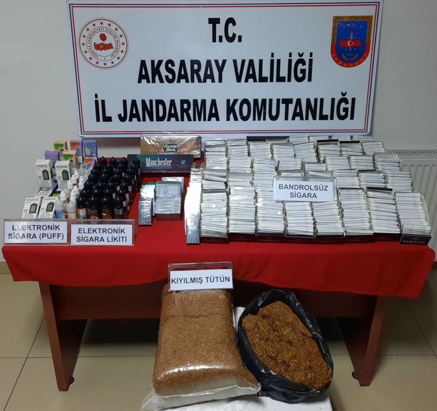 Aksaray jandarmadan kaçak sigara operasyonu 