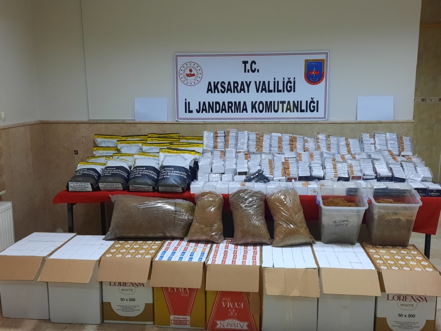 Aksaray jandarmadan kaçak sigara operasyonu 