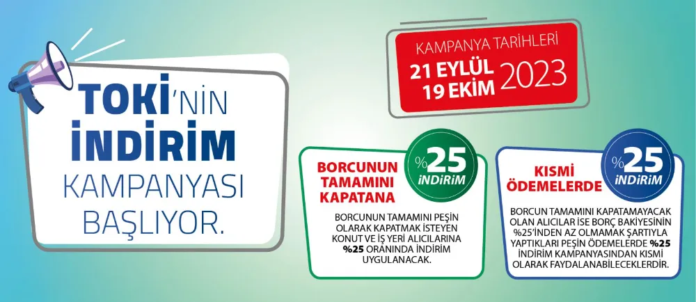 TOKİ’nin indirim kampanyası 21 Eylül’de başlıyor