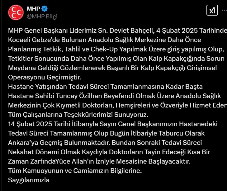 Devlet Bahçeli taburcu edildi (2)