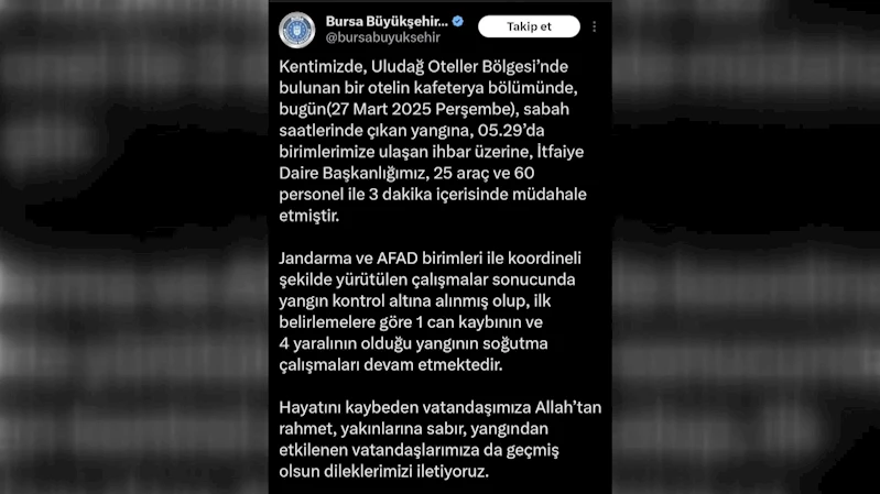 Uludağ’da otel yangını; 1 ölü (2)