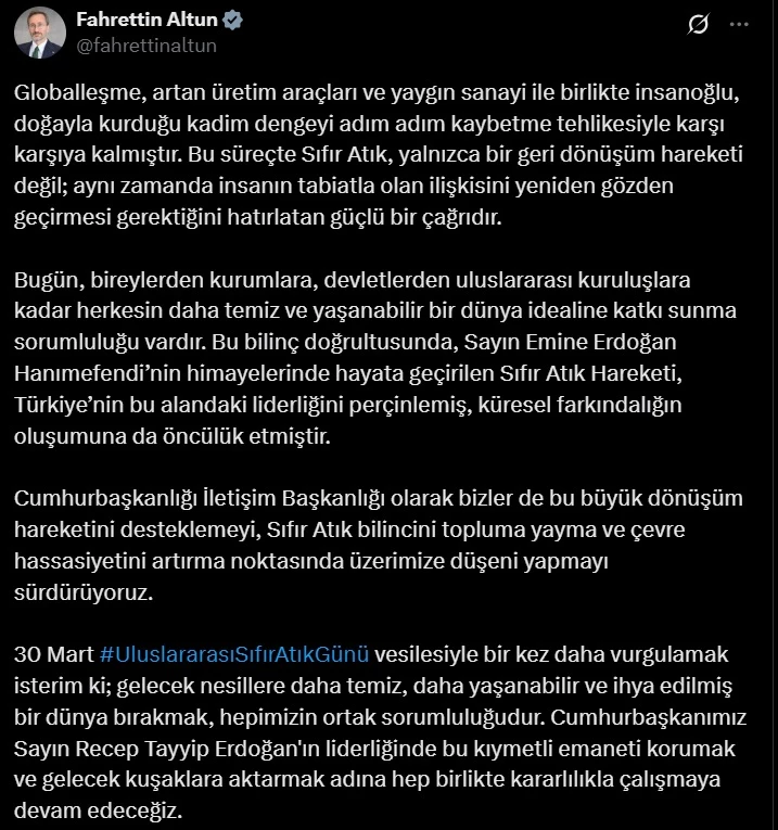 İletişim Başkanı Altun