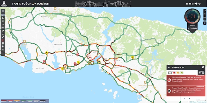 İstanbul - İstanbul trafiğinde yoğunluk yüzde 74 olarak ölçüldü / Ek görüntü