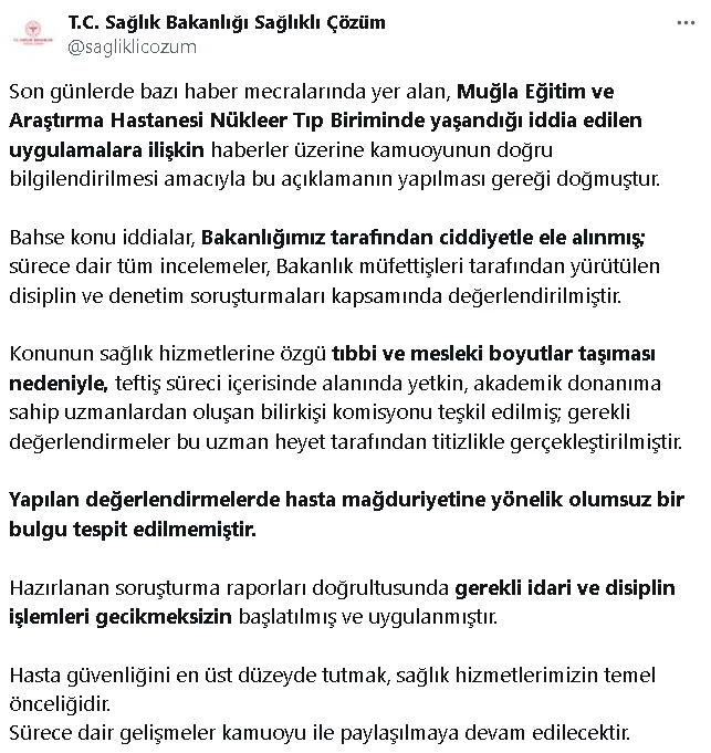  Bakanlıktan, 