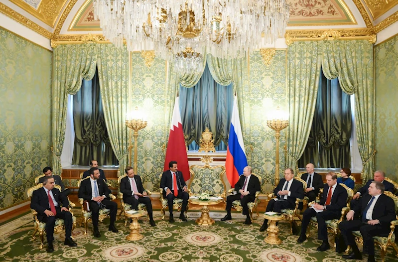 Rusya Devlet Başkanı Putin ve Katar Emiri Al Sani Moskova