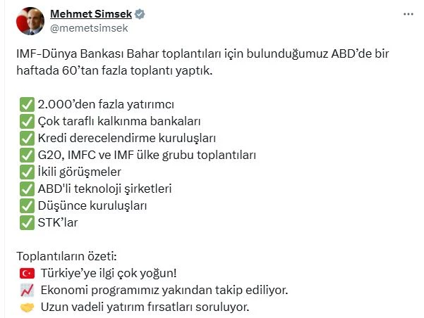 Bakan Şimşek: ABD