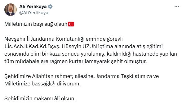 Eğitim faaliyeti sırasında kaza: 1 asker şehit (2)