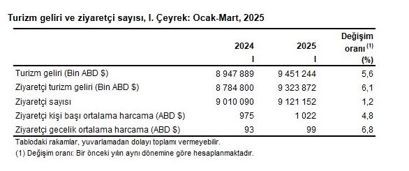 TÜİK: Turizm geliri 1