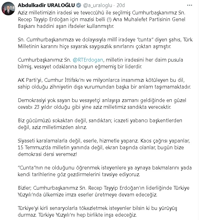 Bakan Uraloğlu