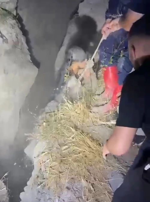 Daha önce 1 kişinin öldüğü heyelan bölgesindeki çukura düşen çocuk kurtarıldı; o anlar kamerada