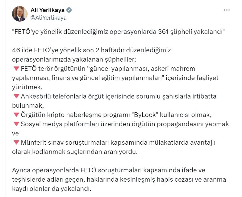 Son 2 haftada FETÖ