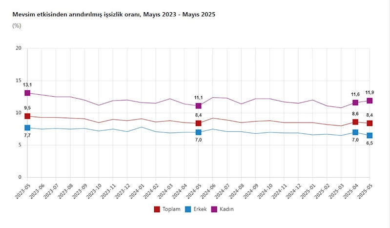 TÜİK: Mayısta işsizlik oranı yüzde 8,4 oldu
