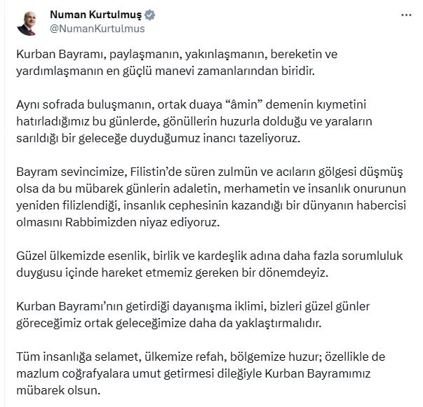 TBMM Başkanı Kurtulmuş