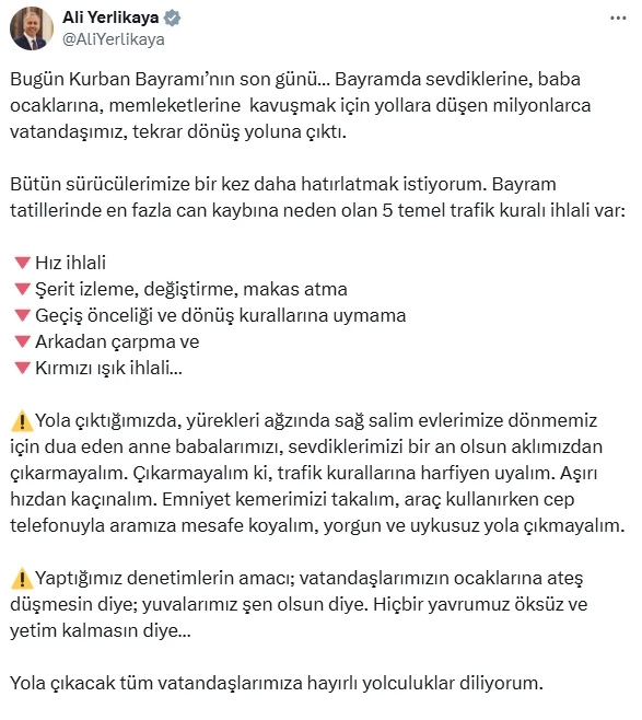 Bakan Yerlikaya