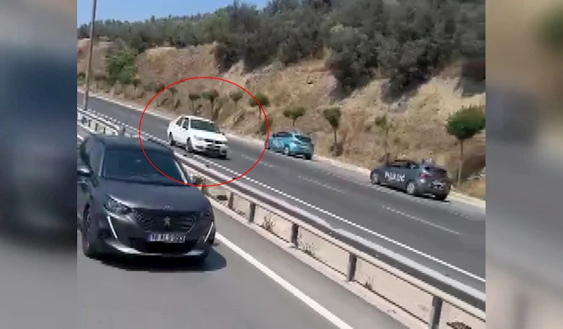 Otomobiliyle ters yönde ilerleyen sürücünün trafiği tehlikeye attığı anlar kamerada
