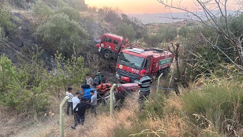Turgutlu’da maki ve zeytinlikteki yangın, ormana sıçramadan söndürüldü