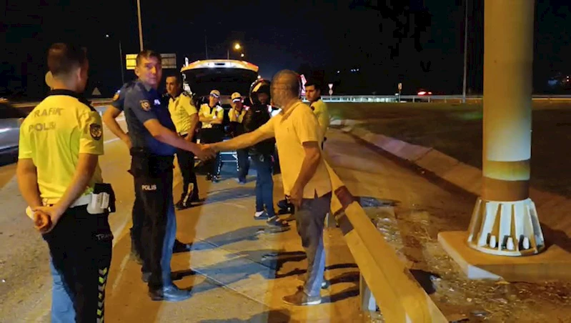 Bariyere çarpan otomobilin alkollü sürücüsüne 9 bin 267 TL ceza