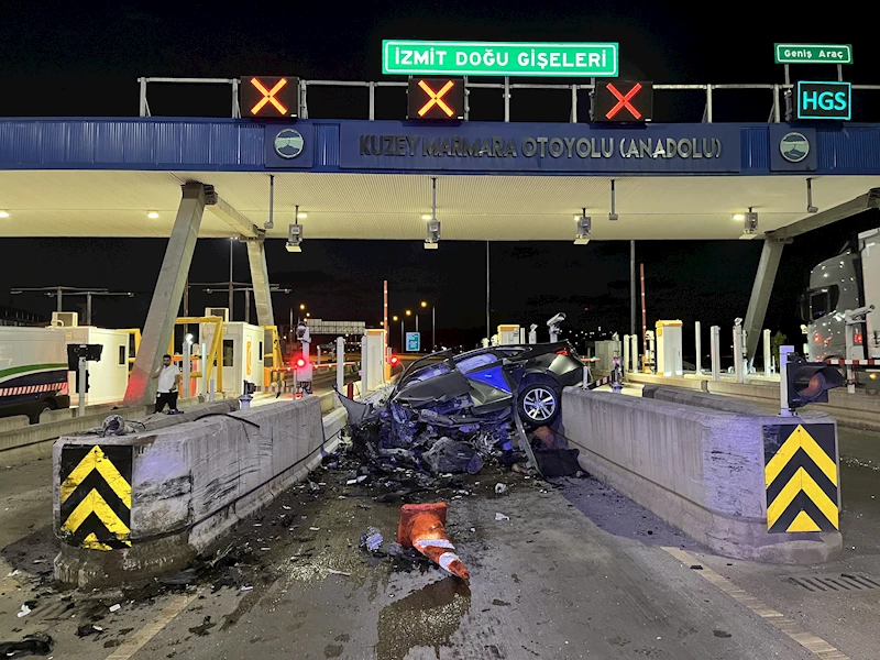 Kuzey Marmara Otoyolu’nda otomobil gişenin beton banketine çarptı; 1 ölü