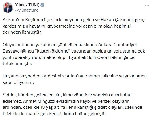 Bakan Tunç: Suça sürüklenen çocuklarla ilgili taslak çalışmamızı milletvekillerimizin takdirlerine arz edeceğiz