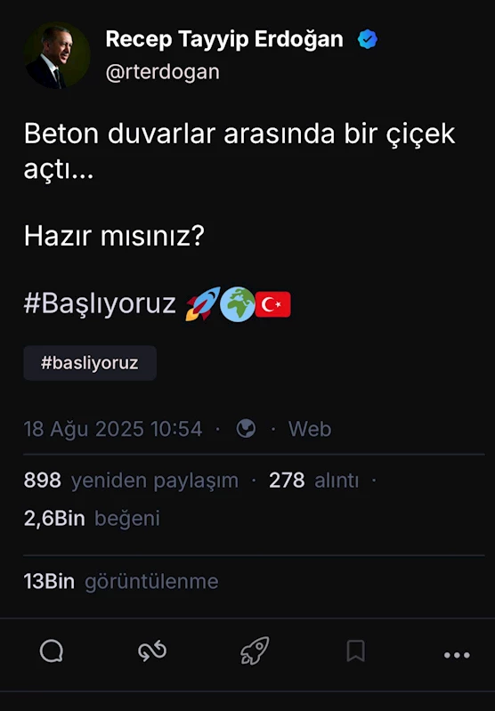 Cumhurbaşkanı Erdoğan, Next Sosyal