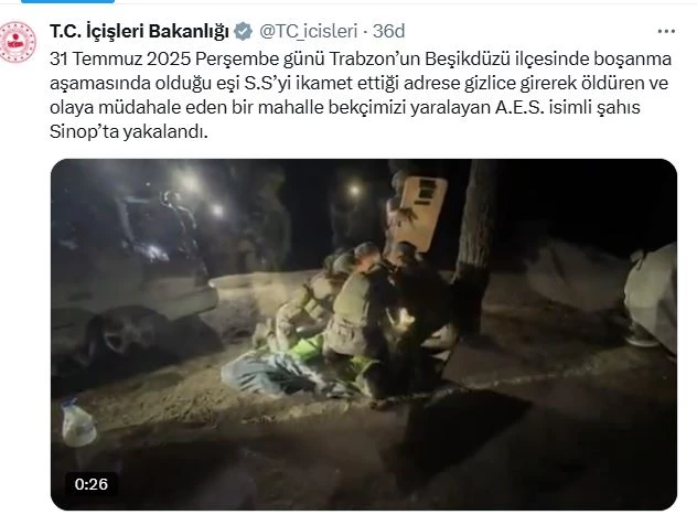 Boşanma aşamasındaki eşi Sinem