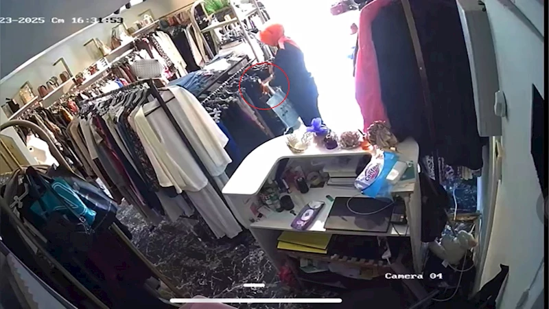 5 bin liralık gömleği çaldı; o anlar kamerada