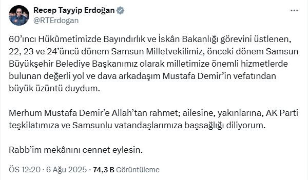 Cumhurbaşkanı Erdoğan