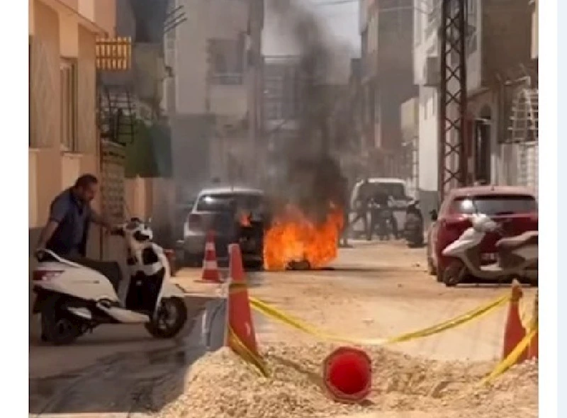 Asfalt kesme makinesine yakıt dolumu sırasında patlama; 1 yaralı