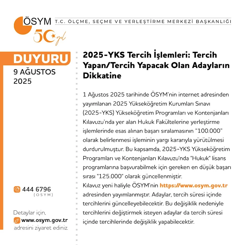 ÖSYM, yeni YKS tercih kılavuzunu yayımladı